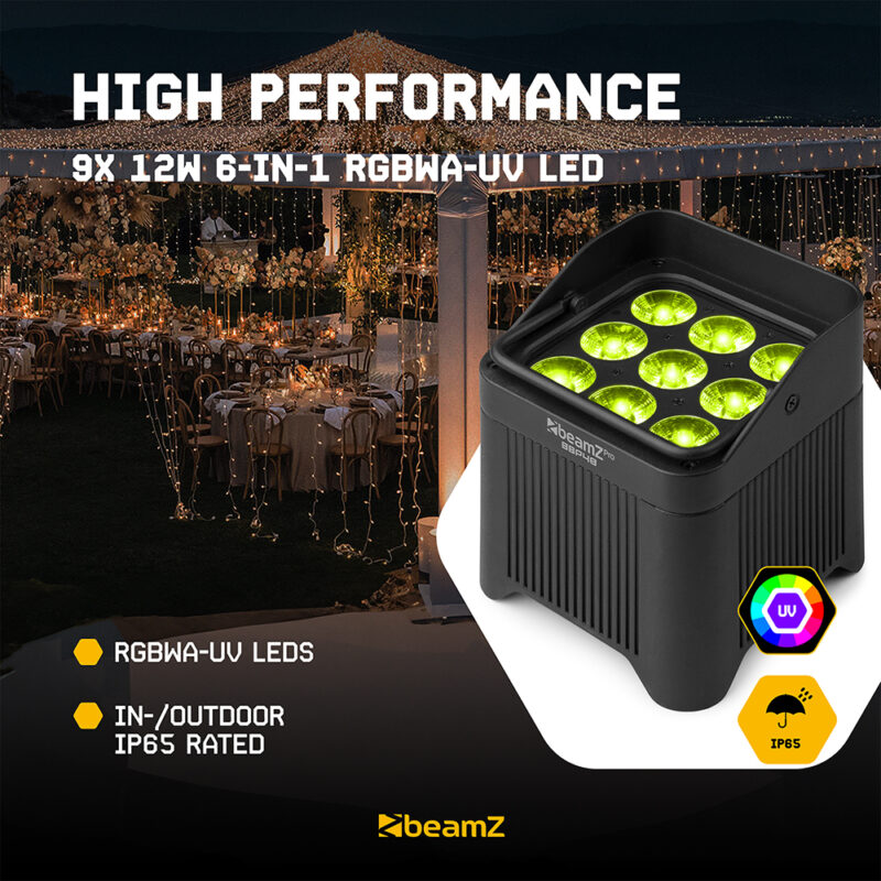 2x BeamZ Pro BBP48 Weatherproof Lighting Uplighters & DMX Controller