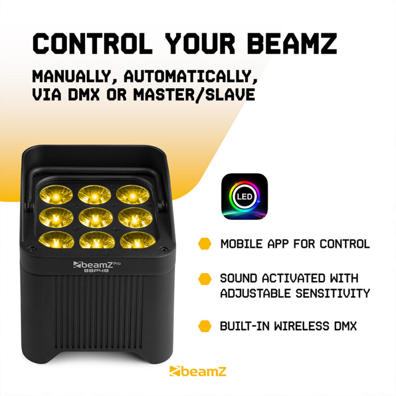 2x BeamZ Pro BBP48 Weatherproof Lighting Uplighters & DMX Controller