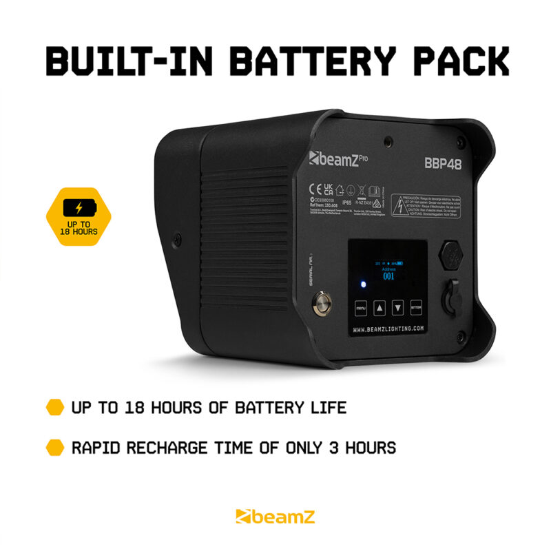 2x BeamZ Pro BBP48 Weatherproof Lighting Uplighters & DMX Controller