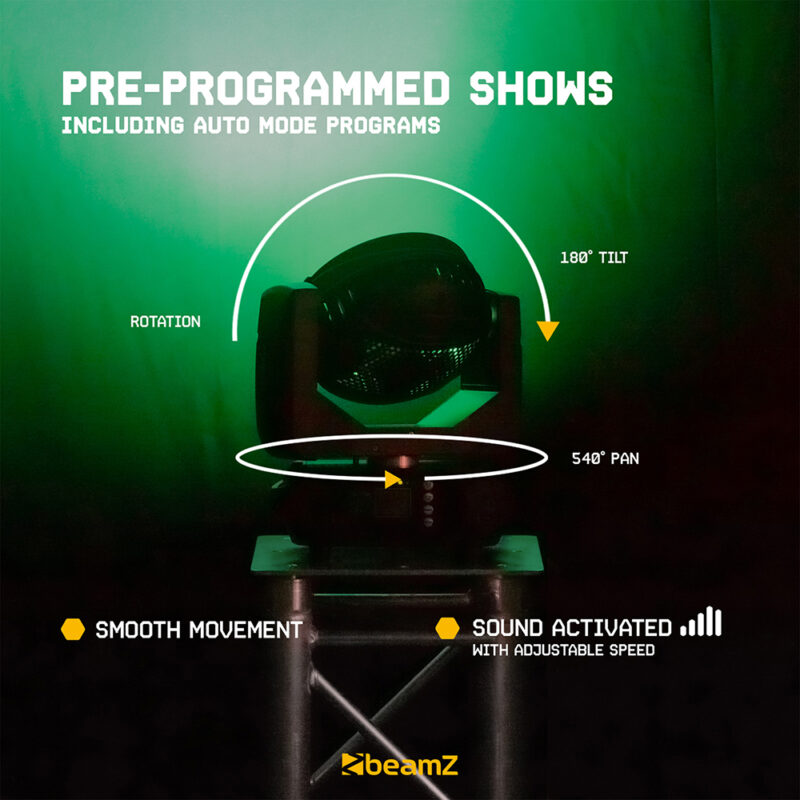 2x BeamZ Fuze2812 Professional Moving Head Wash Light with Flightcase