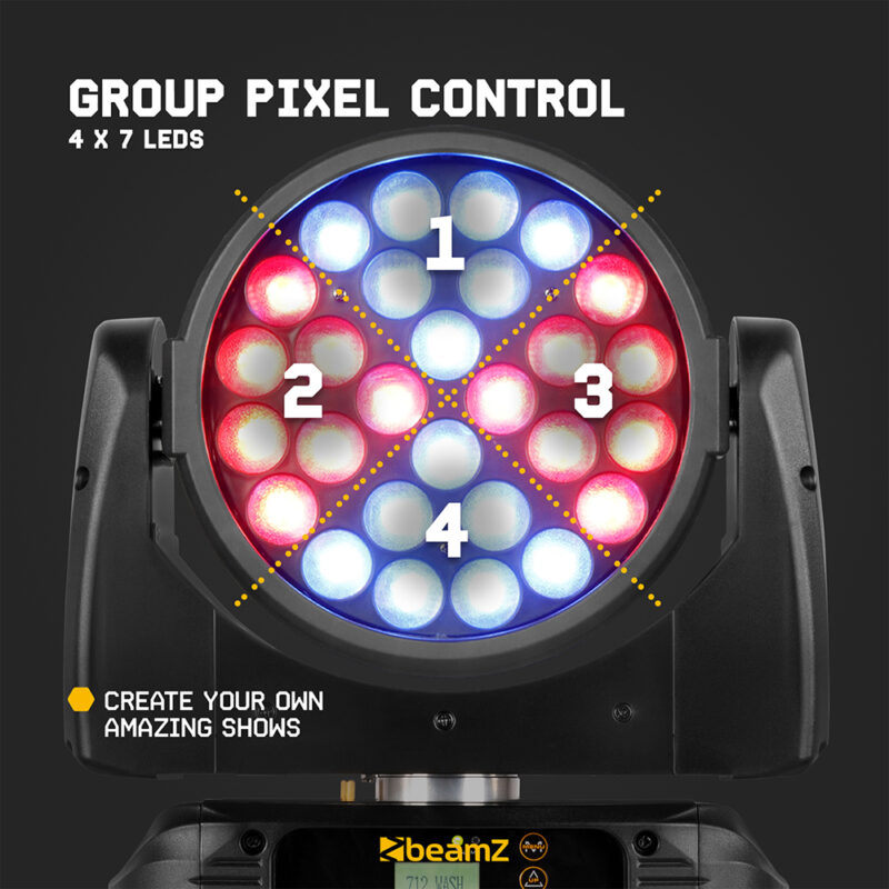 2x BeamZ Fuze2812 Professional Moving Head Wash Light with Flightcase