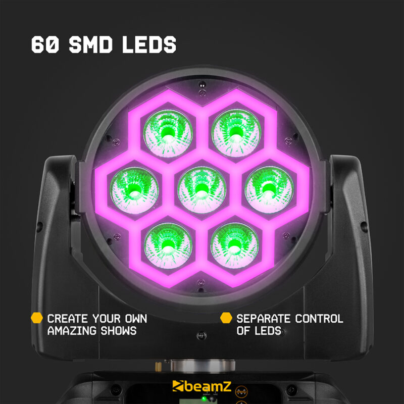 2x BeamZ Fuze712 Professional Moving Head Wash Light with Flightcase