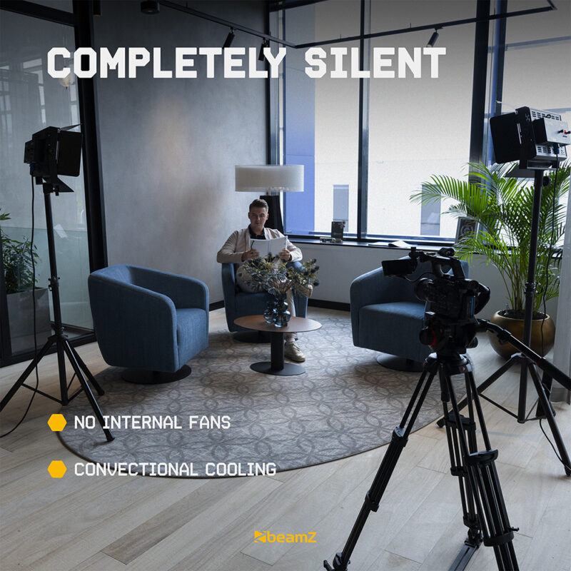 2x BeamZ SFP100 LED Softbox for TV Studio Lighting with Stands