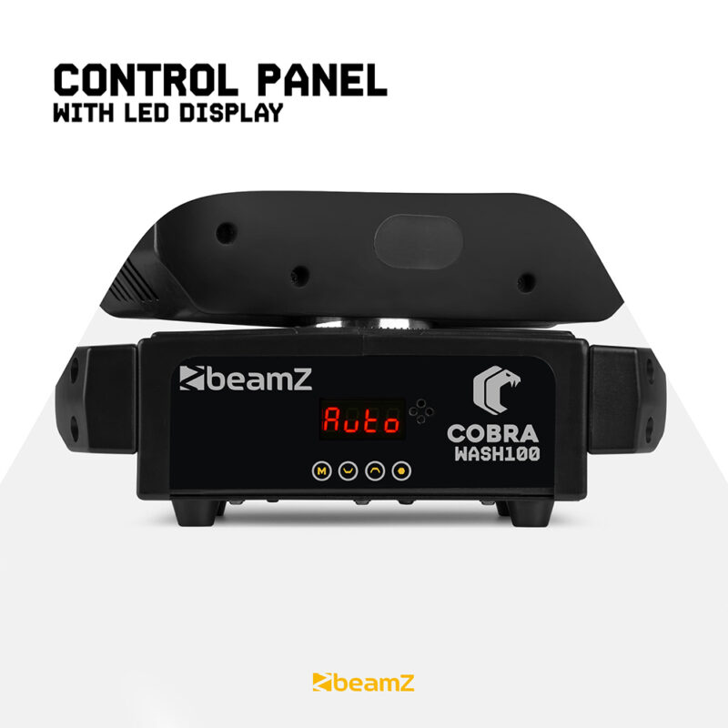 4x BeamZ Cobra Wash100 LED Moving Head Wash Light with Flight Case