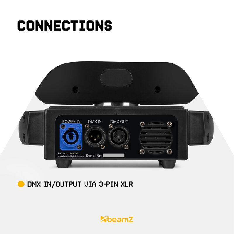 2x BeamZ Cobra Wash120 LED Moving Head Wash Light with LED Ring – 120W