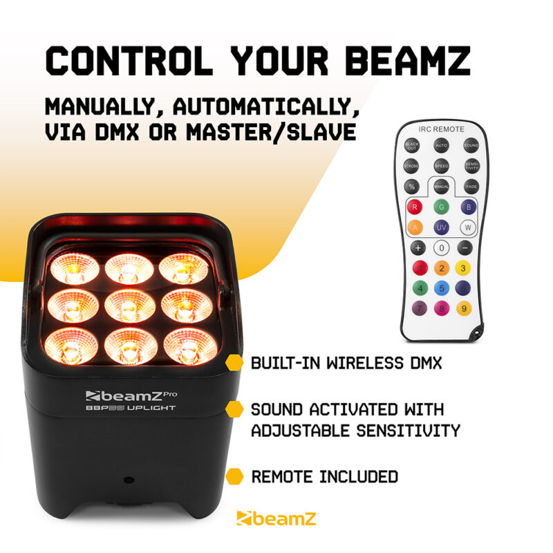 4x BeamZ Pro BBP59 Outdoor Wireless Battery Powered Uplighters