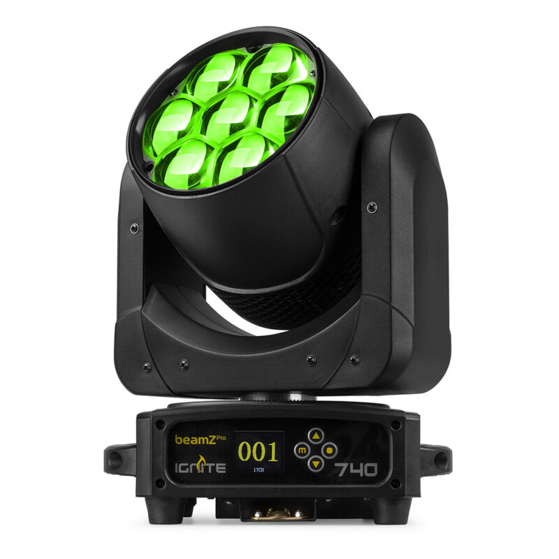 2x BeamZ Pro IGNITE740 Moving Head Light with Zoom – 7x40W