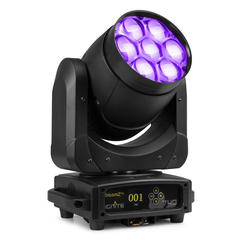 2x BeamZ Pro IGNITE740 Moving Head Light with Zoom – 7x40W