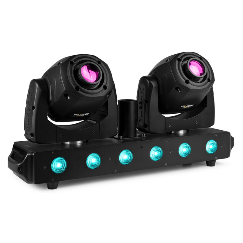 BeamZ Fuze Twin Moving Head Spot Light with LED T-Bar