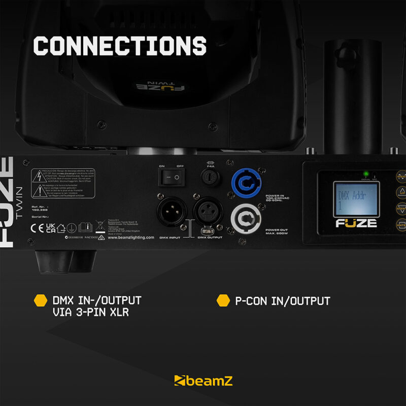 2x BeamZ Fuze Twin LED Moving Head Light Bar with Flight Case & Stand