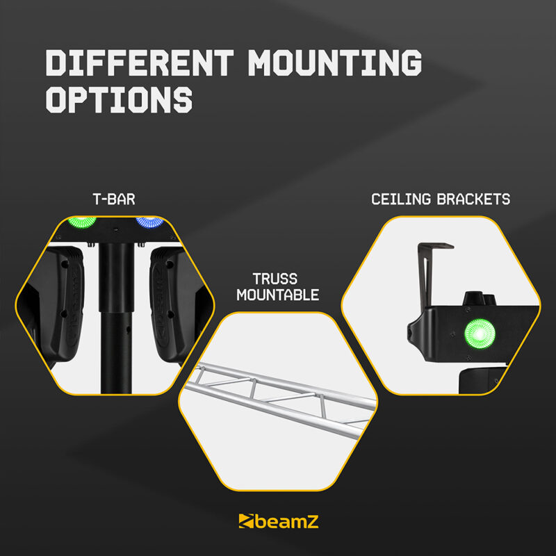 2x BeamZ Fuze Twin LED Moving Head Light Bar with Flight Case & Stand