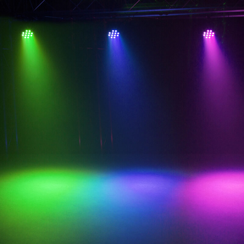 2x BeamZ SlimPar35 DMX LED Par Can Light with Case & DMX Cable