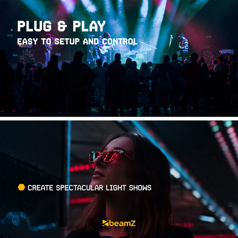 2x BeamZ Panther 35 LED Spot Moving Head with LED Ring & Case