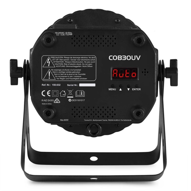 4x BeamZ COB30UV UV LED Par Can Cannons with Floor Stands