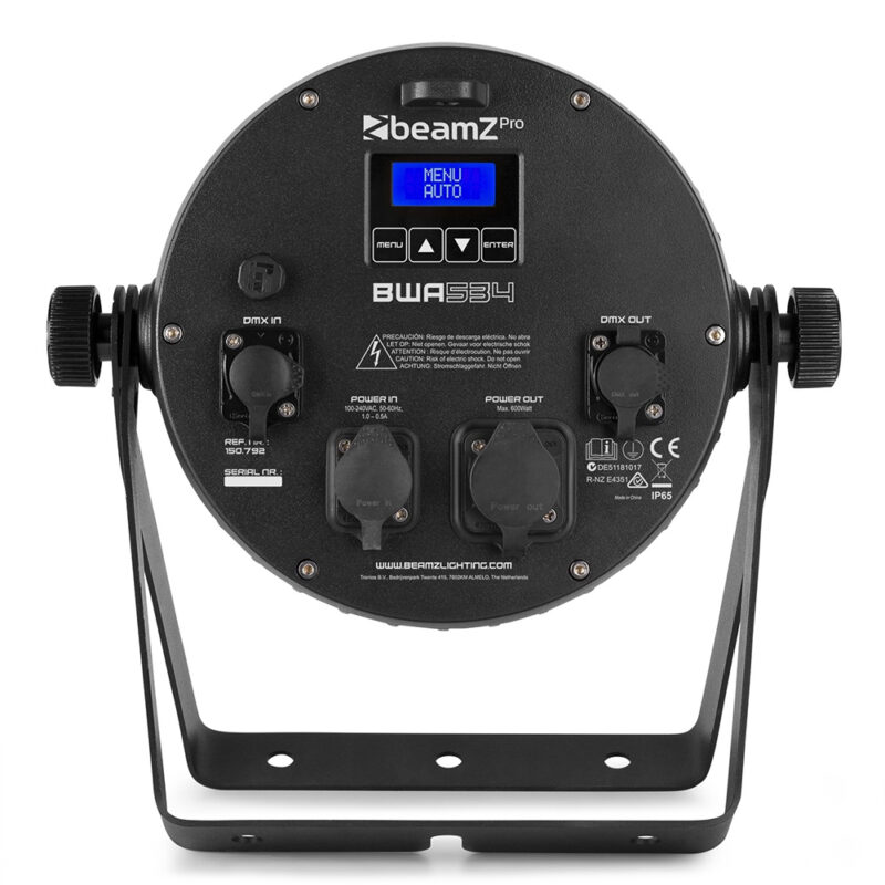 2x BeamZ PRO BWA534 Weatherproof LED Par Can Light – IP65 – 12x15W