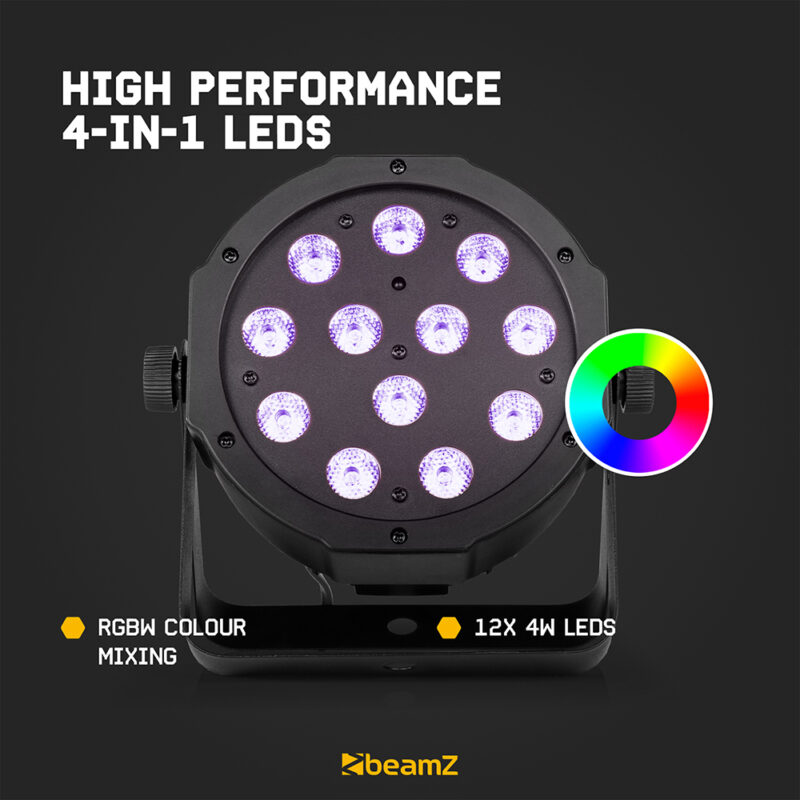 4x BeamZ SlimPar37 LED Par Can Light Package with Floor Stands