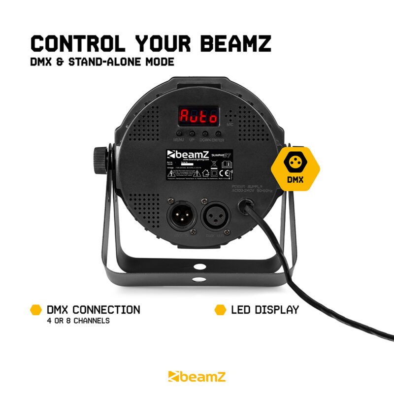 4x BeamZ SlimPar37 LED Par Can Light Package with Floor Stands