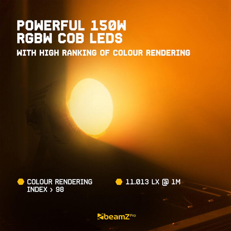 4x BeamZ Pro COB150RGBW COB LED Par Can – 150W RGBW
