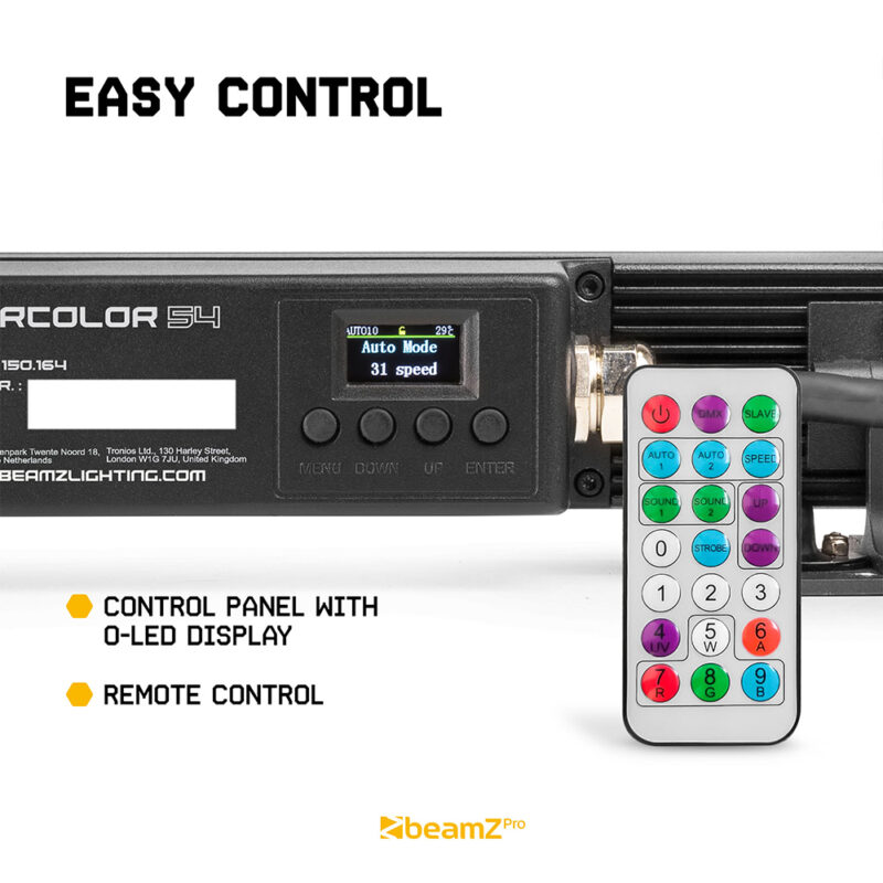 4x BeamZ Starcolor54 Architectural LED Light Bar with DMX Wall Controller