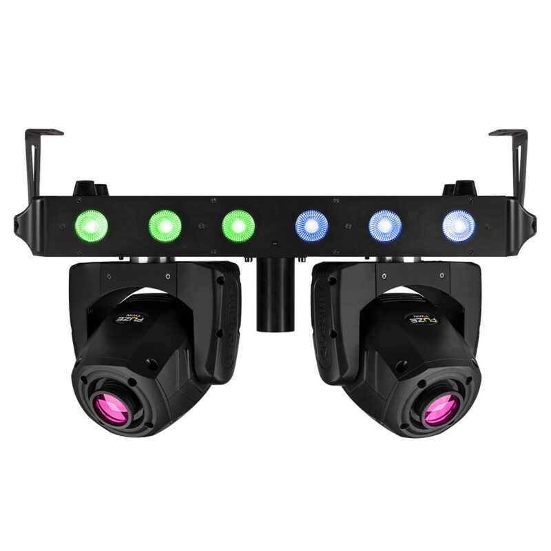 2x BeamZ Fuze Twin LED Moving Head Light Bar with Flight Case & Stand