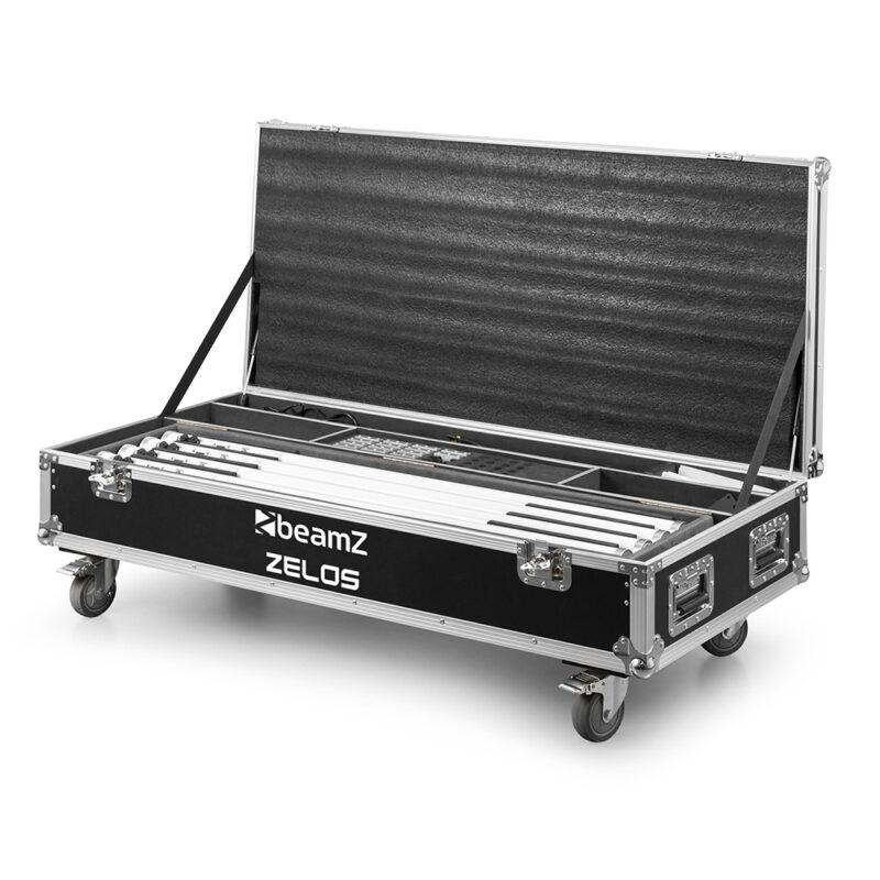8x BeamZ Zelos Outdoor Battery Powered LED Tube Light Bar with Case