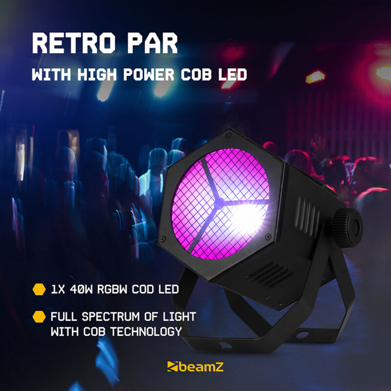BeamZ RB40 Retro COB LED Par Can – 40W RGBW