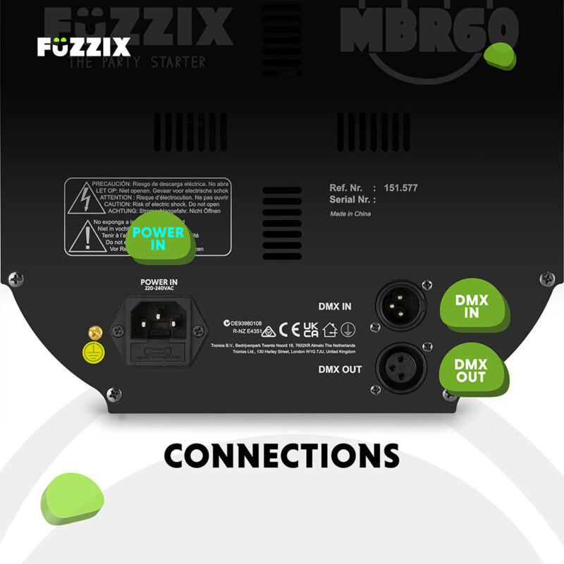 Fuzzix MBR60 LED Mirror Ball Panel Beam Reflector with PS12W Pin Spot