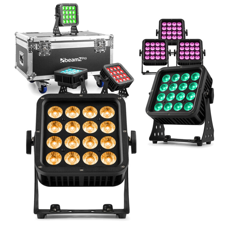 8x BeamZ Pro StarColor135 Weatherproof Lighting Fixtures & Flightcase