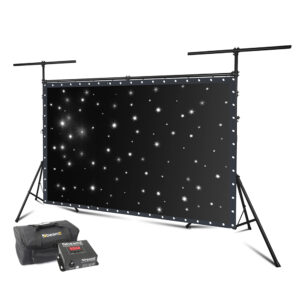 BeamZ SparkleWall 3x2m White LED Star Cloth Backdrop with Stand