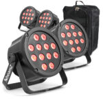 4x BeamZ SlimPar35 DMX LED Par Can Light with Case & DMX Cables