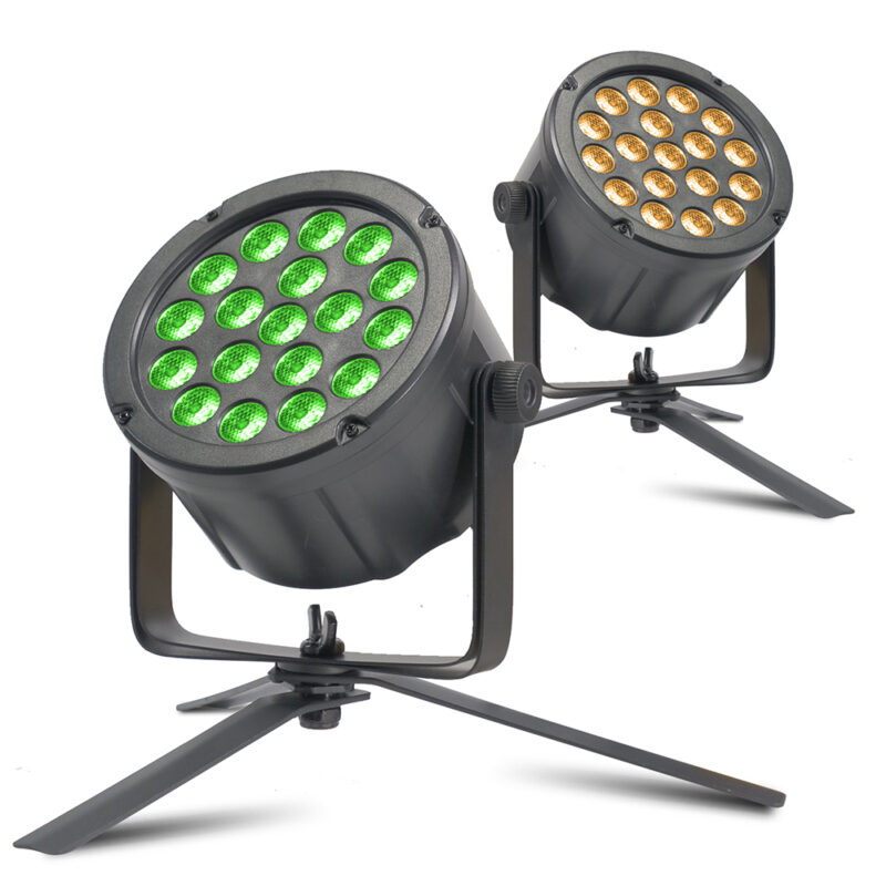 2x BeamZ SlimPar45 LED Par Can Light Package with Floor Stands