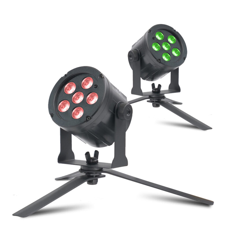 2x BeamZ SlimPar30 LED Par Can Light Package with Floor Stands