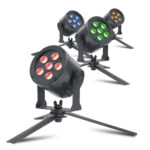 4x BeamZ SlimPar30 LED Par Can Light Package with Floor Stands