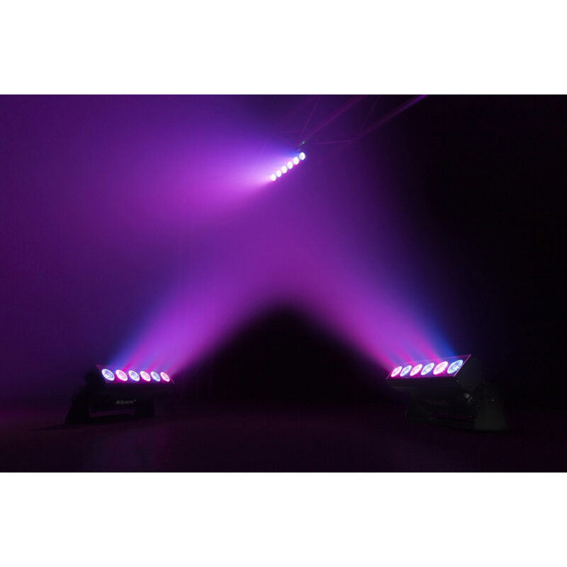 6x BeamZ BBB612 Wireless Battery Powered Uplighter Bars & Flightcase