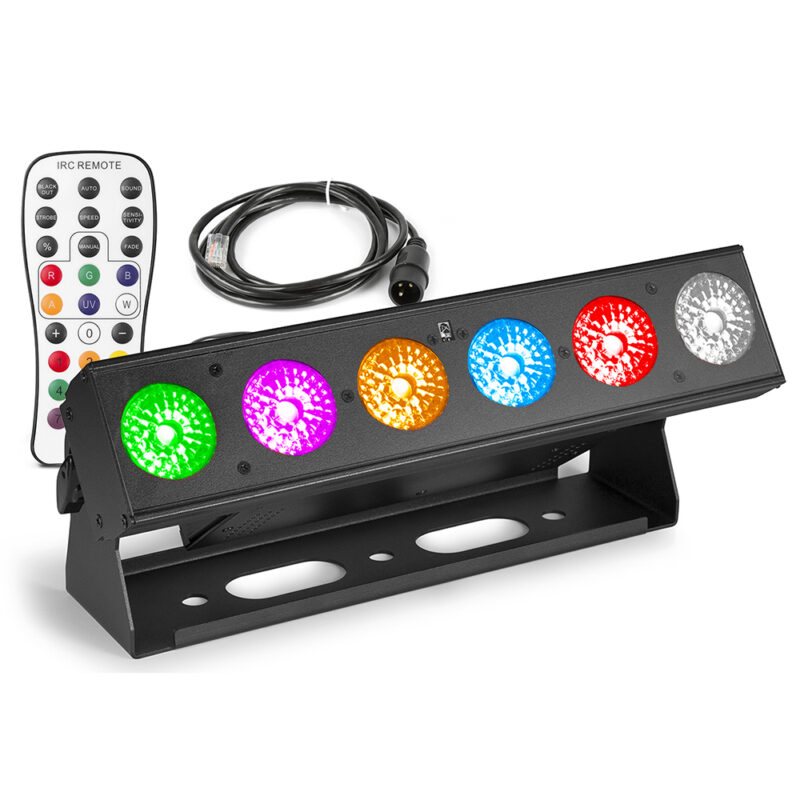 6x BeamZ BBB612 Wireless Battery Powered Uplighter Bars & Flightcase