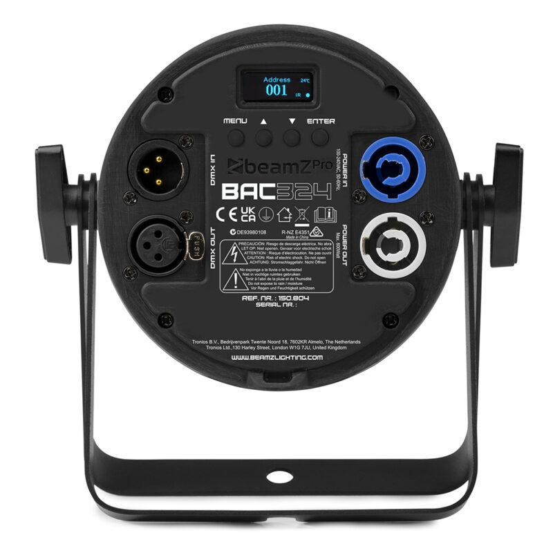 8x BeamZ Pro BAC324 Aluminium LED Par Can Light & AC-120 Soft Cases