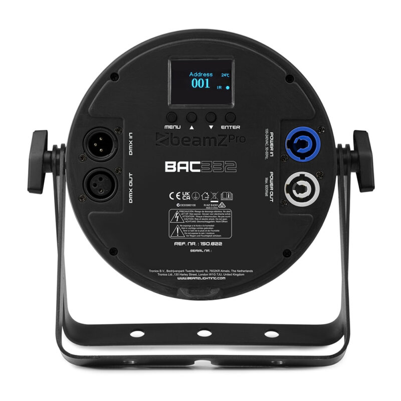 BeamZ Pro BAC332 Aluminium LED Par Can Light with Barn Door -120W RGBALC