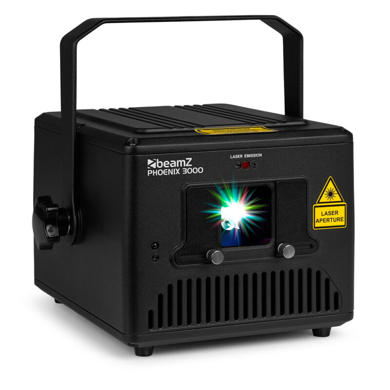 BeamZ Phoenix 3000 Analog Animation Laser Projector – 3W Full-Colour RGB