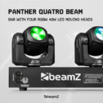 2x BeamZ Panther Quatro LED Moving Head Beam Bars with Flight Case