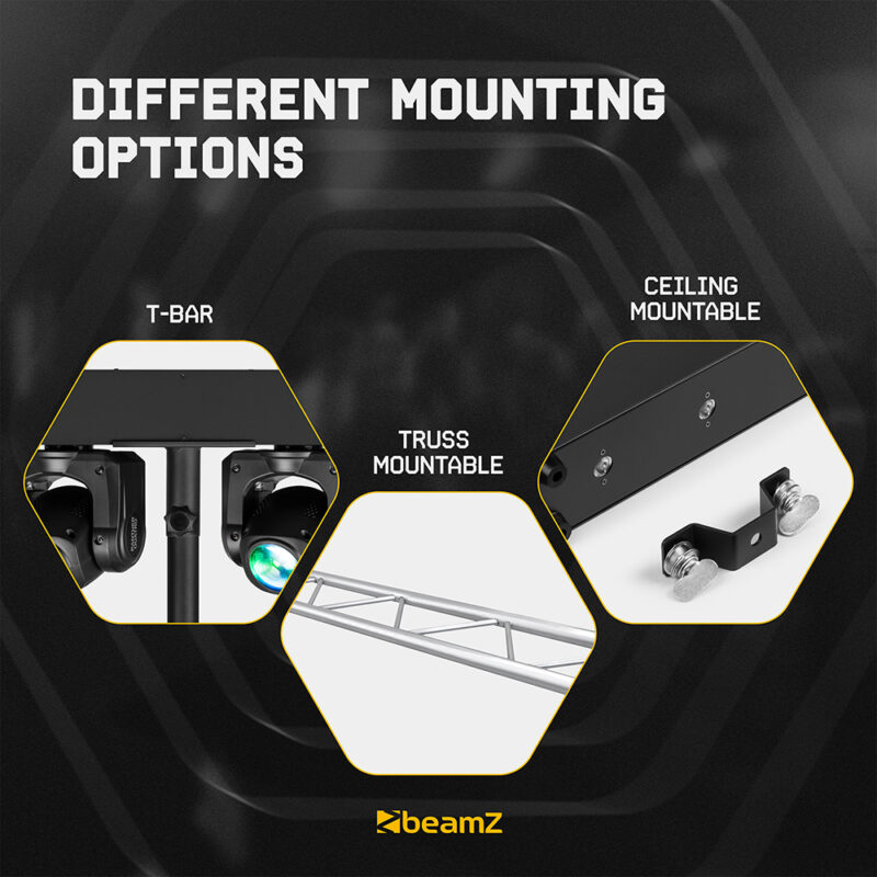 2x BeamZ Panther Quatro LED Moving Head Beam Bars with Flight Case