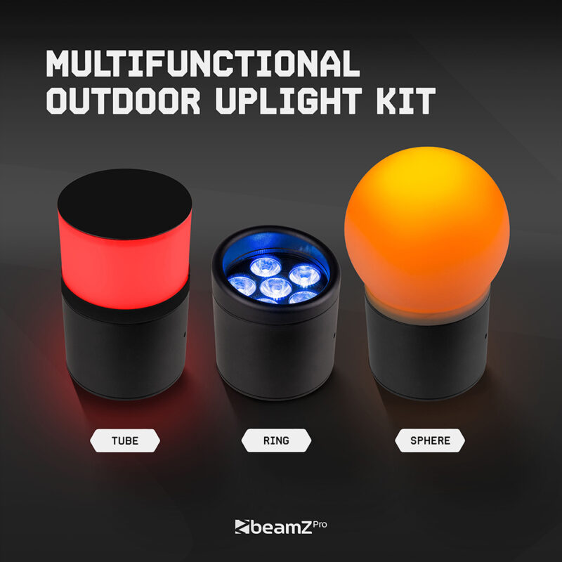 8x BeamZ Pro Helios Multifunctional Outdoor Wireless Battery Uplighters
