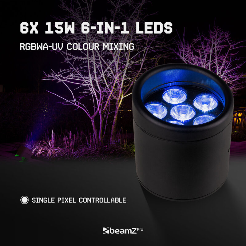 8x BeamZ Pro Helios Multifunctional Outdoor Wireless Battery Uplighters