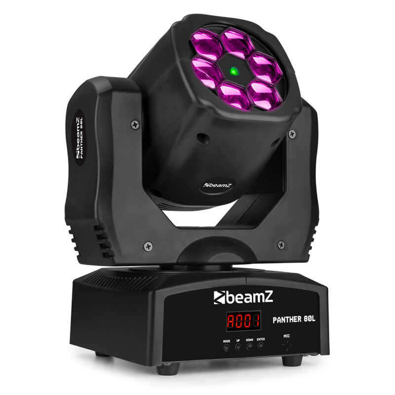 BeamZ Panther80L Hybrid LED Bee-Eye Moving Head Light – 6x 12W