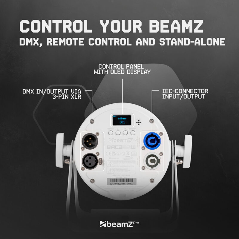 BeamZ ProPar BAC322W LED Par Can Light – 6x 10w White