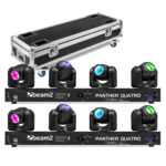 2x BeamZ Panther Quatro LED Moving Head Beam Bars with Flight Case