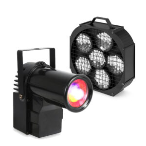 Fuzzix MBR60 LED Mirror Ball Panel Beam Reflector with PS10W Pin Spot