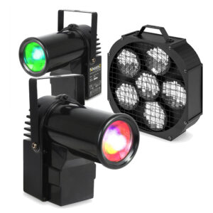 Fuzzix MBR60 LED Mirror Ball Panel Beam Reflector with PS10W Pin Spot