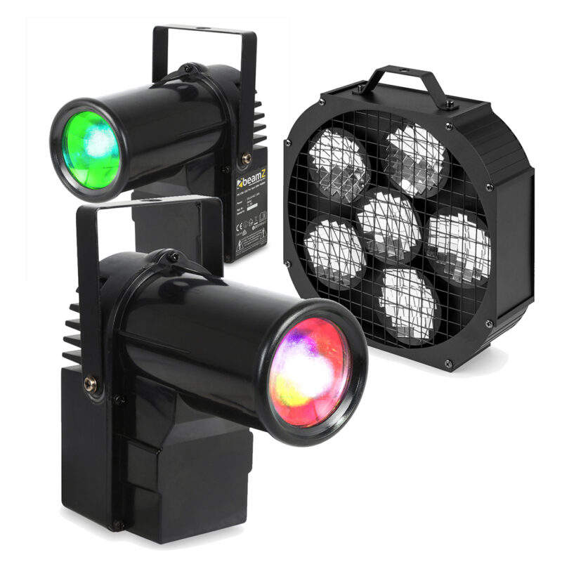 Fuzzix MBR60 LED Mirror Ball Panel Beam Reflector with 2x PS10W Pin Spot