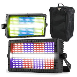 2x BeamZ BS336 Stroboscope LED Stage Blinder Wash Light Combi & Bag