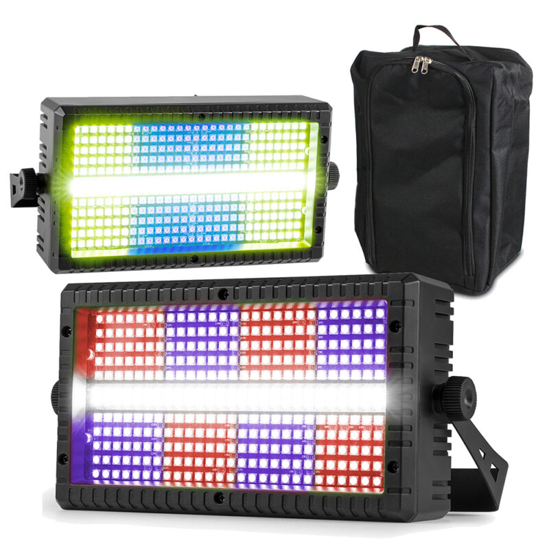 2x BeamZ BS336 Stroboscope LED Stage Blinder Wash Light Combi & Bag